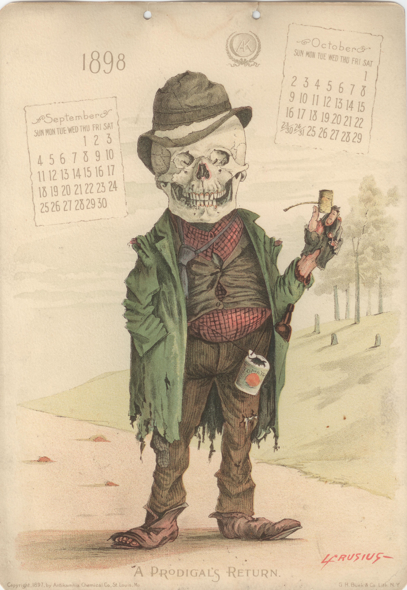 Illustration for article titled Journey To 1898, When Analgesics Were Advertised With Images of Death